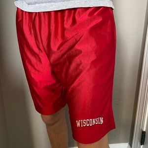 Red gym shorts
